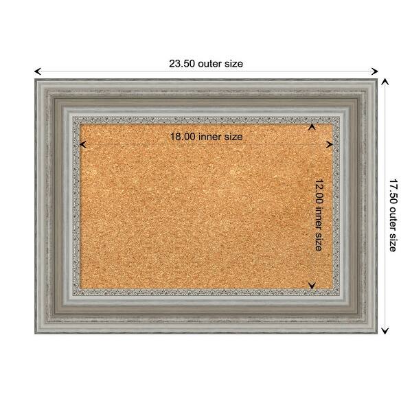 dimension image slide 6 of 15, Parlor Framed Cork Bulletin Memo Board