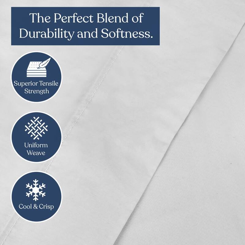 Delara 100% Organic Cotton Percale Weave Sheet, Flat Sheet, 400 Thread Count GOTS Certified