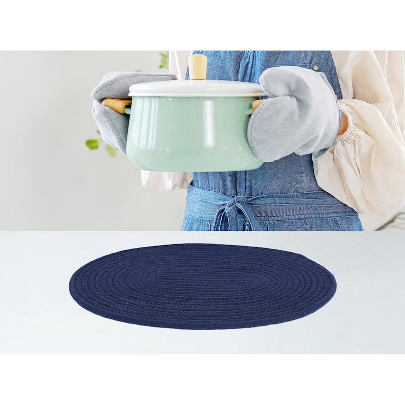 Farmhouse Placemats, 4Pcs Cotton Rope Placemats for Dining Table Decor - 15.5*12in