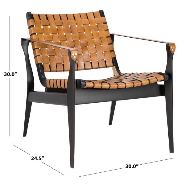 Safavieh Couture Dilan Leather Safari Chair - 24.5"x30"x30"