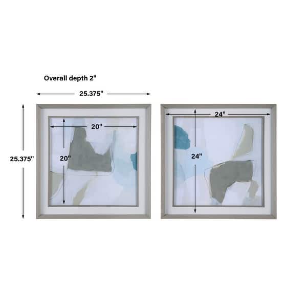 Uttermost Mist Shapes Framed Prints, Set/2