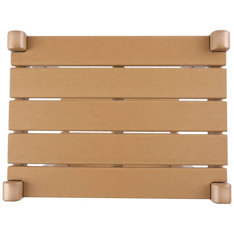 Polytrends Laguna Hdpe All Weather Outdoor Patio Two Shelf Square Table
