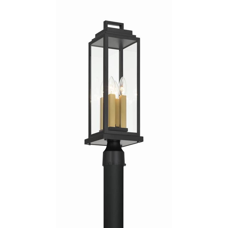 Aspen 4 Light Matte Black Outdoor Post - 6.5"W x 22"H x 6.5"D