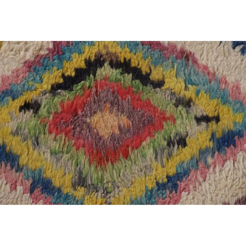Geometric Moroccan Pakistan Area Rug Handmade Wool Carpet - 7'11" x 10'10"