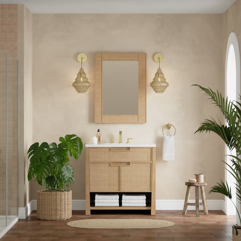 Solene 36" Single Vanity, Seaside Oak - 36