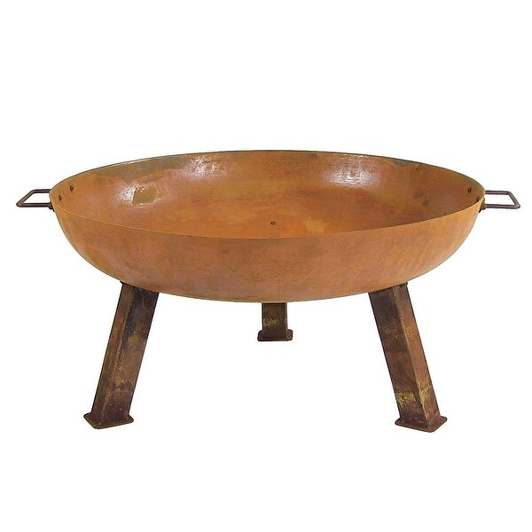 Sunnydaze Rustic Cast Iron Fire Pit Bowl - Orange