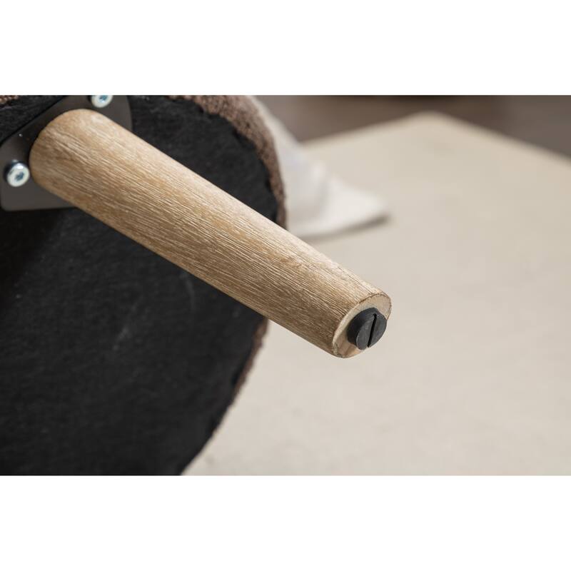 Boucle Fabric 44.8" Storage Bed Bench with Wood Legs, Safety Hinge, Supports up to 300lbs