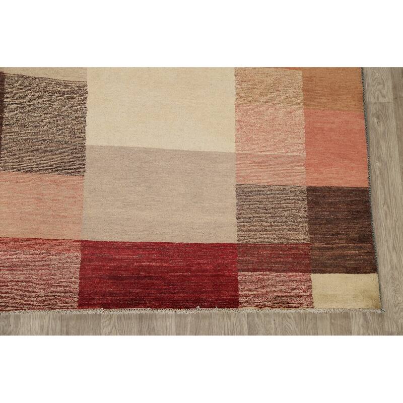 Hand Knotted Oriental 100% Wool Carpet Tribal All-Over Multi-Colored Gabbeh (kashkoli) Area Rug - 11' 8'' X 9' 2''