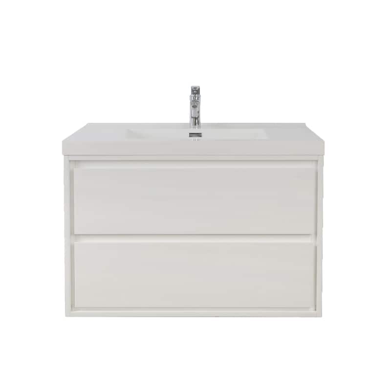 Sage 42" wall mounted bathroom vanity with single basin acrylic top
