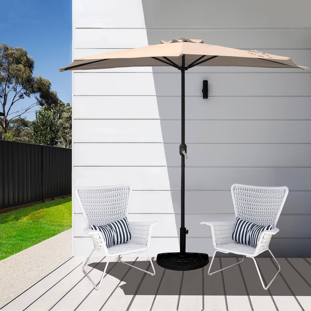 Merritt 9 Ft Half Market Umbrella Included Base