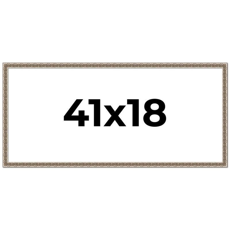 41x18 Frame Silver Versailles Ornate Solid Wood Picture Frame | 1 Inch