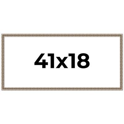 41x18 Frame Silver Versailles Ornate Solid Wood Picture Frame | 1 Inch