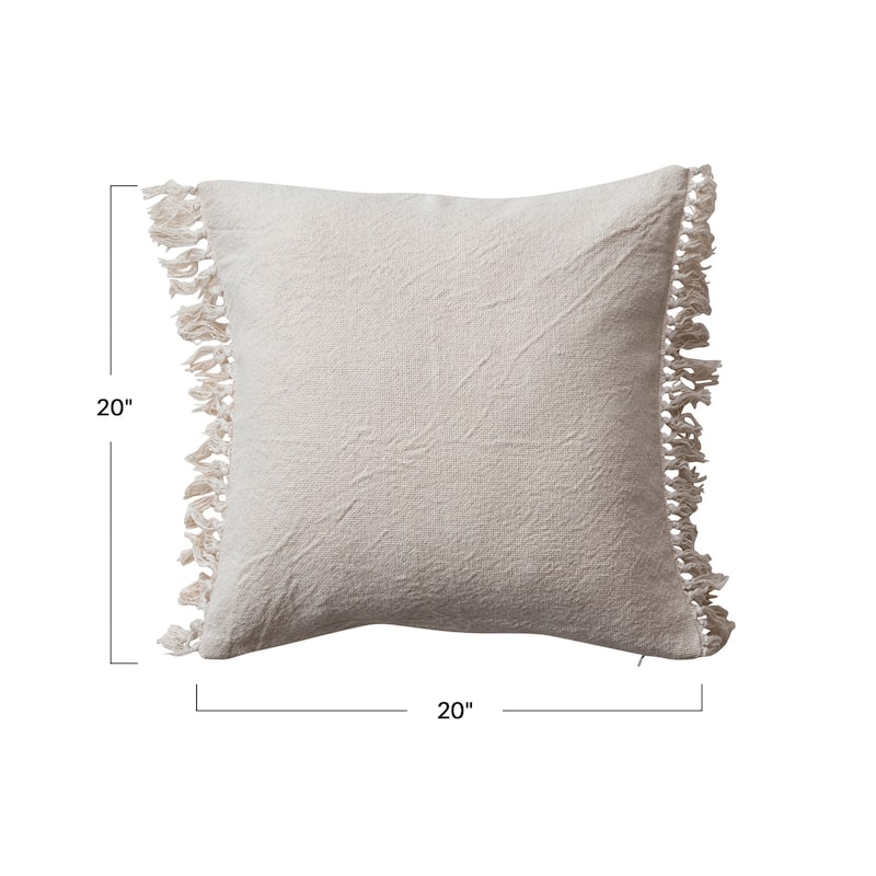 Soft Cotton Pillow with Fringe