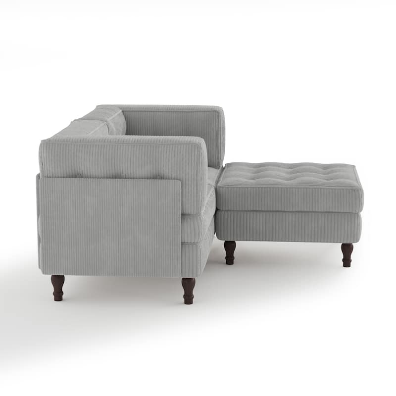 Oversized Sofa Corduroy Tufted Modular Sectional Set