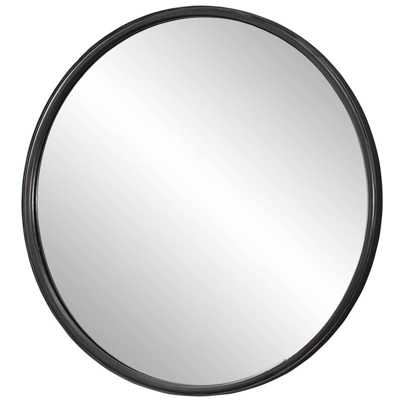Uttermost Dawsyn Aged Black Round Mirror