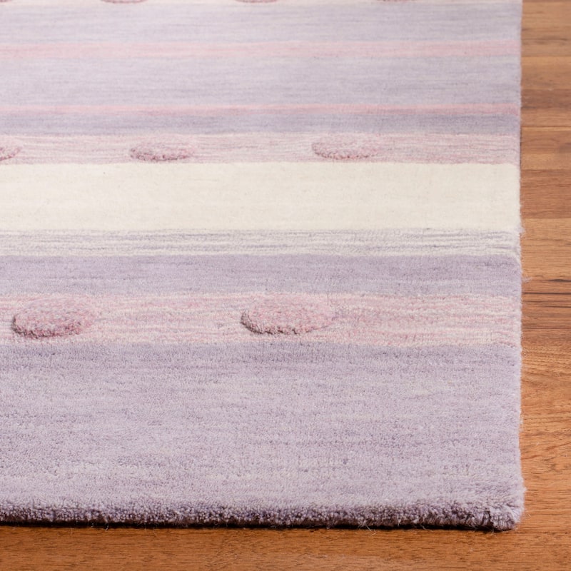 SAFAVIEH Handmade Kids Sandugash Wool Rug - 6'  x  9' - Light Purple/Ivory - Rectangle