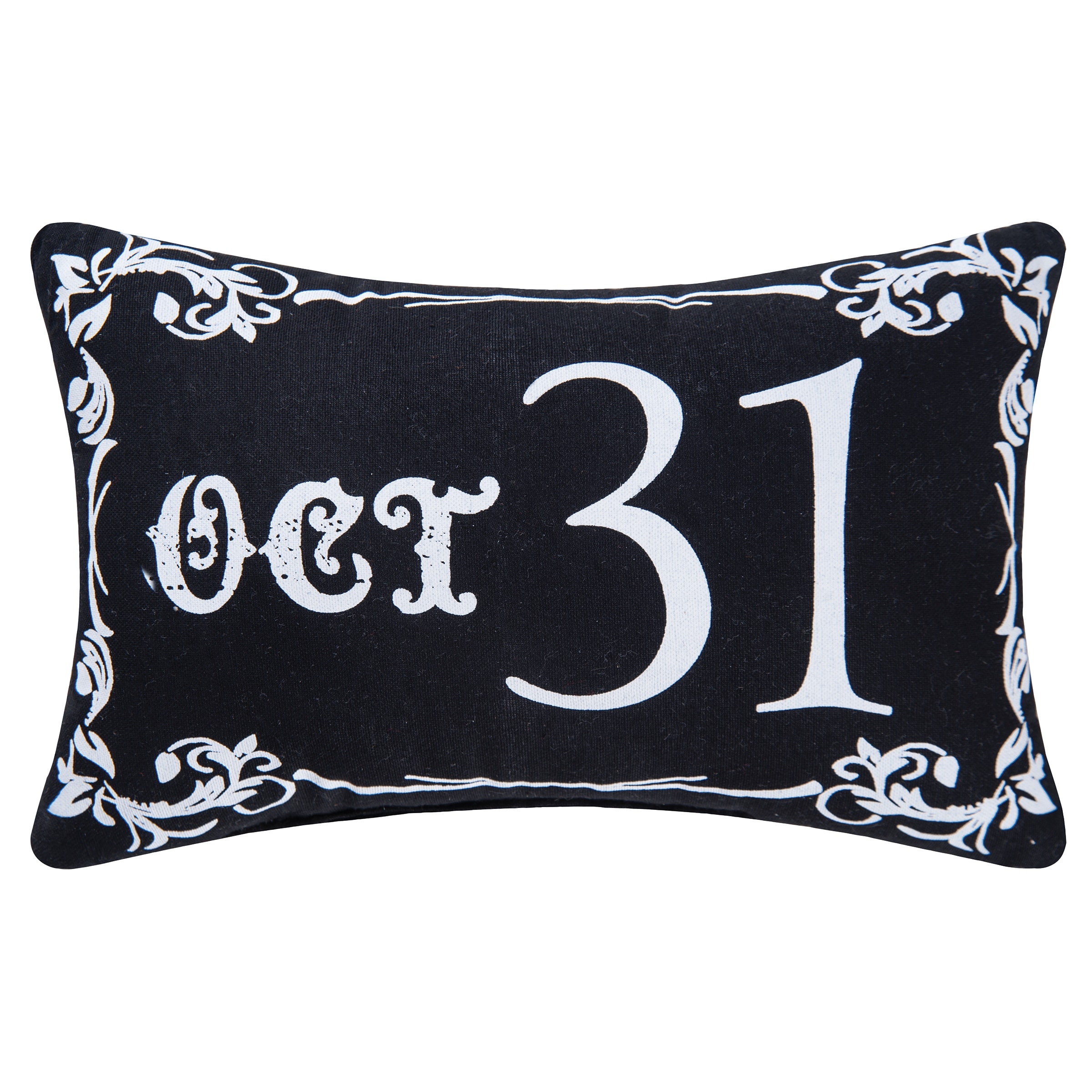 8" x 12" Goth Oct 31 Black Halloween Cotton Printed Petite Pillow