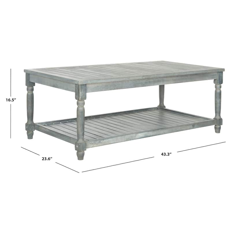 SAFAVIEH Outdoor Annamaria Acacia Wood Coffee Table - 43Wx24Dx17H