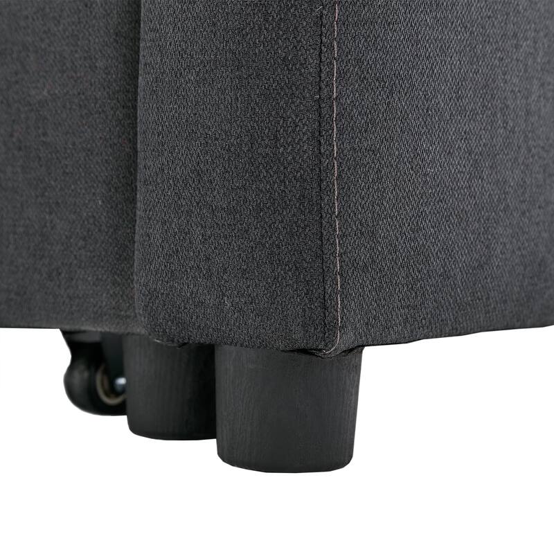 Linen L-Shaped 3-Seat Sofa Convertible Sectional Sofa