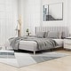 preview thumbnail 32 of 145, Alazyhome Upholstered Platform Bed Frame Light Grey Linen - King