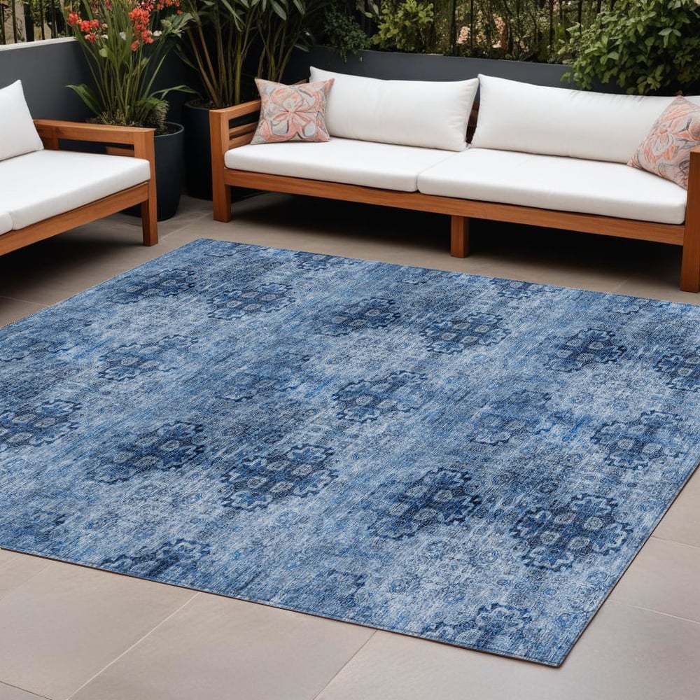Alvafi Garden-Inspired Weather Resistant Classic Meets Modern Outdoor Rug