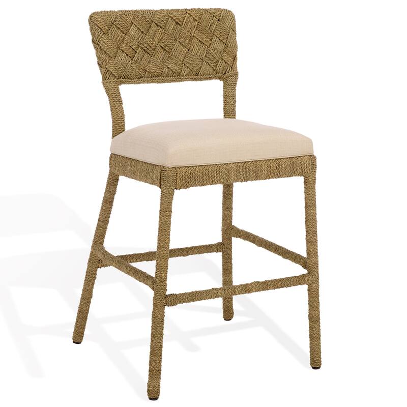 SAFAVIEH Couture Rosemarie Woven Seagrass Counter Stool - 21"W x 22"D x 39"H