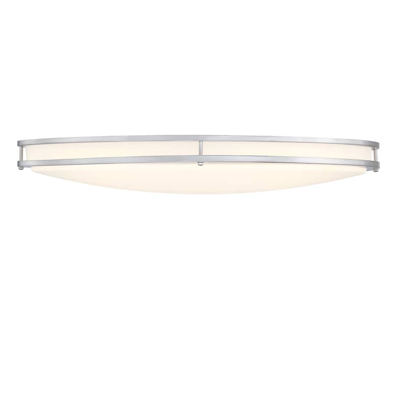 33-in Oval Brushed Nickle or Matte Black Finsh Led Flush Mount Light - 4.69"H x 33"W x 18.12"D - Brushed Nickel