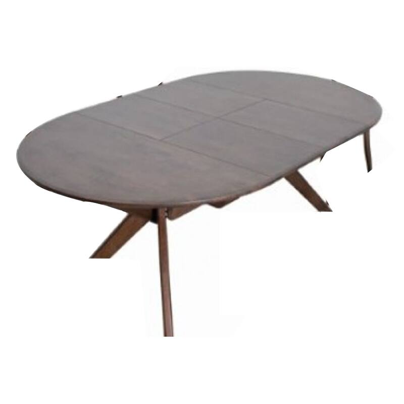 Mikie 47-79 Inch Dining Table, Extendable Brown Full Solid Wood Top
