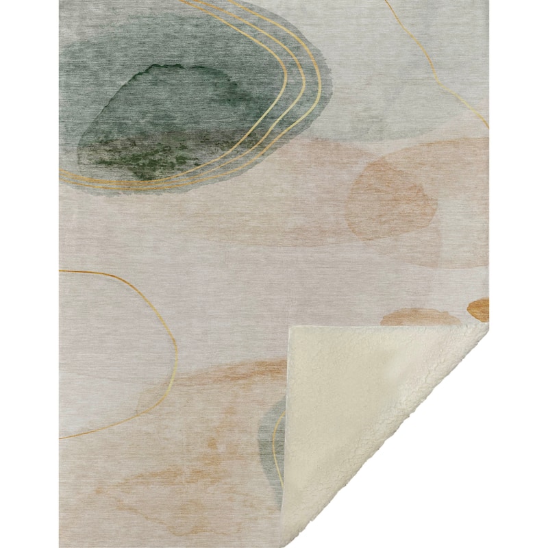 Premium Machine Washable Modern Glam Sherpa Throw Blanket