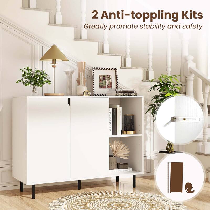 Costway Kitchen Sideboard Buffet with Adjustable Shelves 2 Doors - See Details