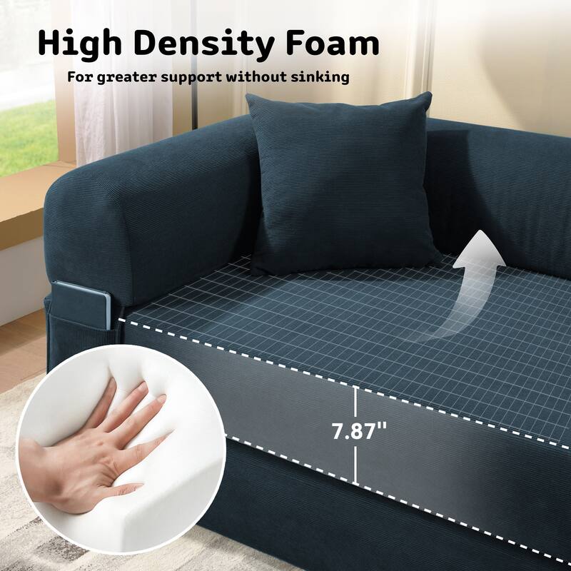 3-in-1 Convertible Sleeper Sofa with Pillows & Storage