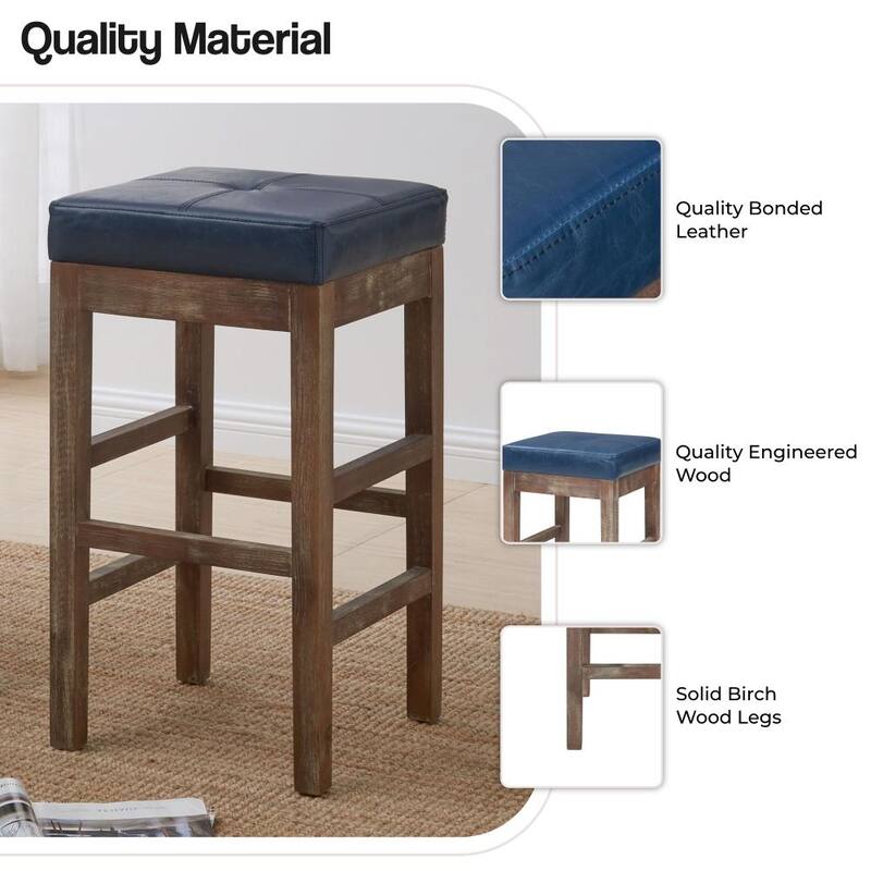 NPD Furniture Valencia Bonded Leather Backless Counter Stool