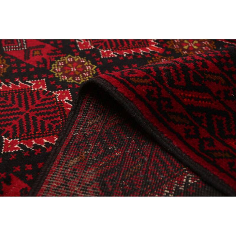 ECARPETGALLERY Hand-knotted Teimani Black, Red Wool Rug - 3'5 x 6'1