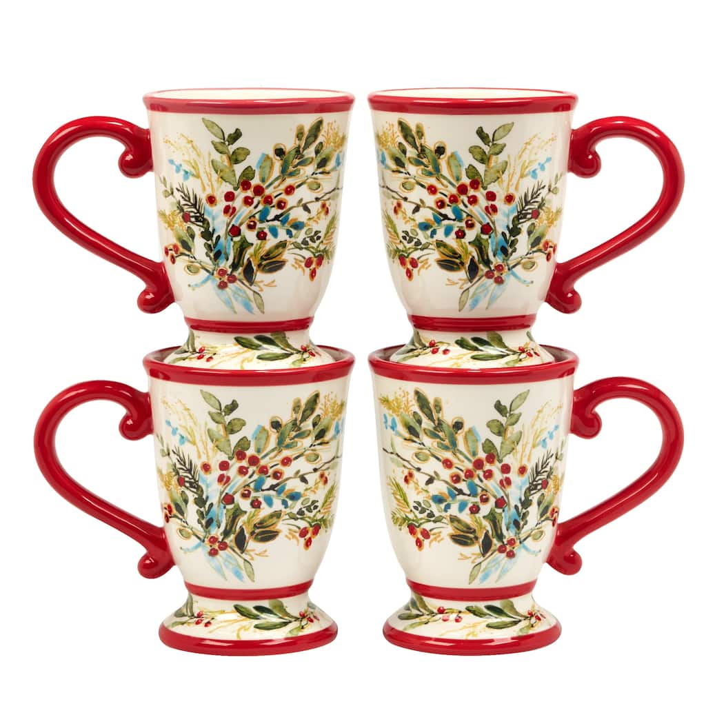 Certified International Christmas Gatherings 16 oz. Mugs, Set of 4