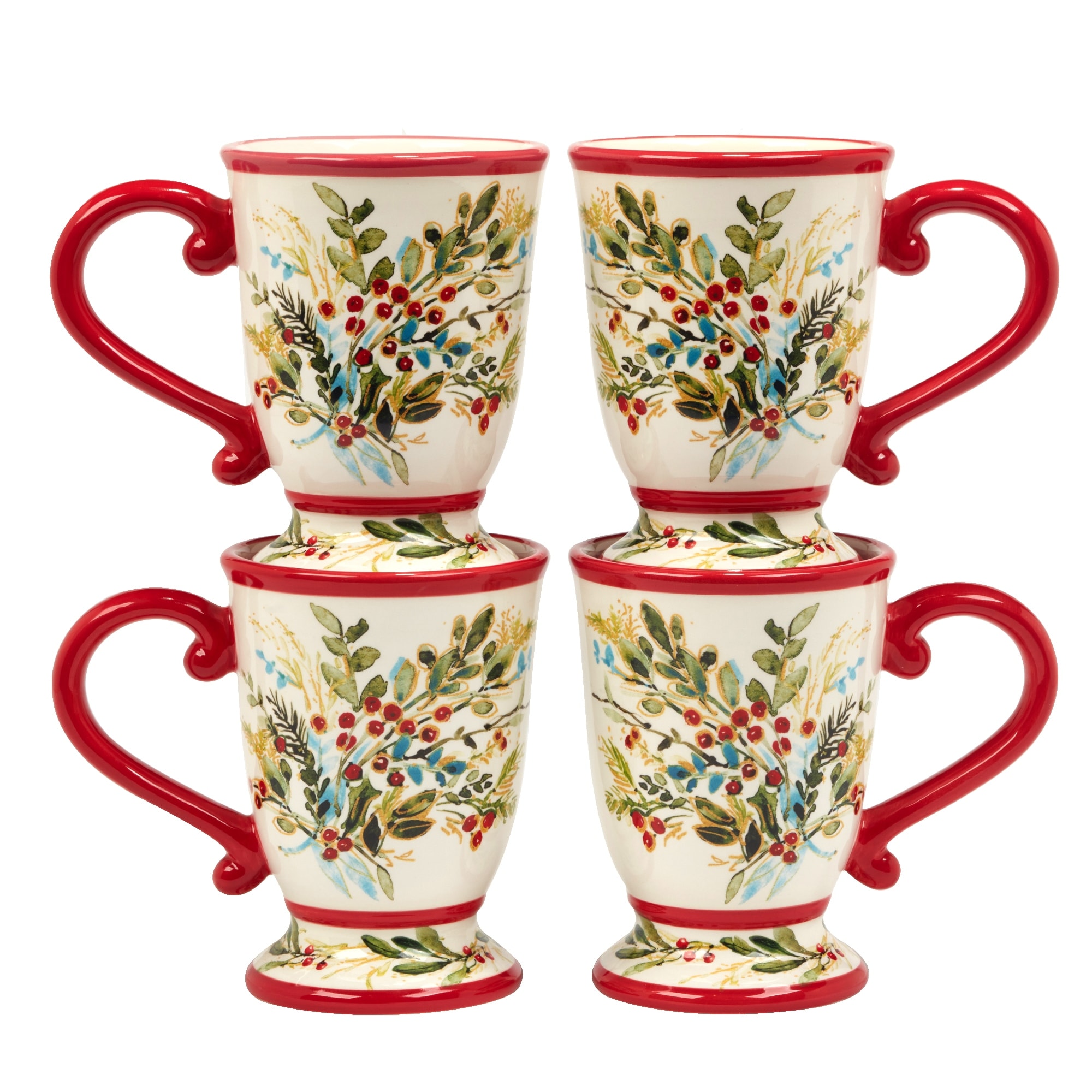 Certified International Christmas Gatherings 16 oz. Mugs, Set of 4