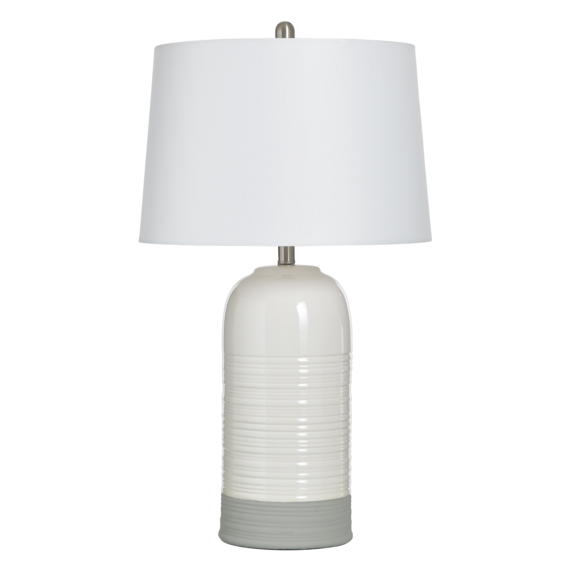 StyleCraft Ceramic Table Lamp - Evian Ivory - Off-White Shade