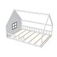 preview thumbnail 16 of 31, Full Size House Bed with Window and Fence, Rustic Wooden Montessori Floor Bed Frame with LED Light for Kids Girls Boys Bedroom