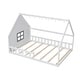 preview thumbnail 27 of 28, Wood Full Size House Floor Bed with Window,Fence and LED Lights