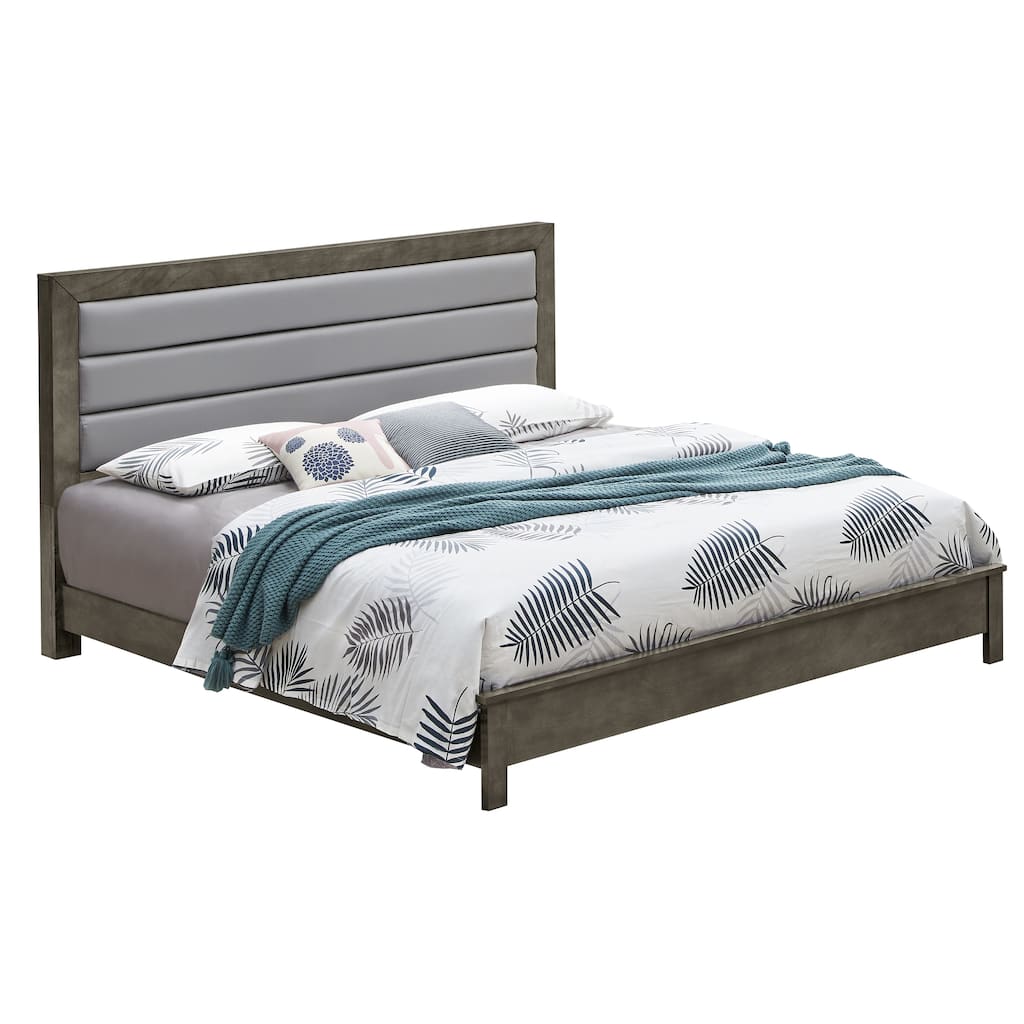 Elegant Gray Queen Bed - Durable and Versatile Design