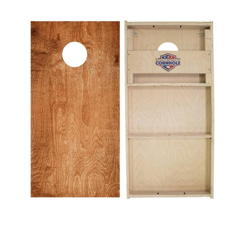 Dark Wood Regulation 2x4 Cornhole Board Set - All-Weather - Include LED Lights