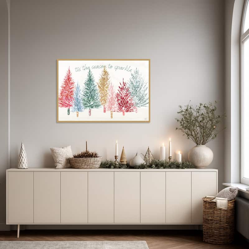 Holiday Sparkle I by Dina June Framed Canvas Wall Art Print - Sylvie Bright Gold