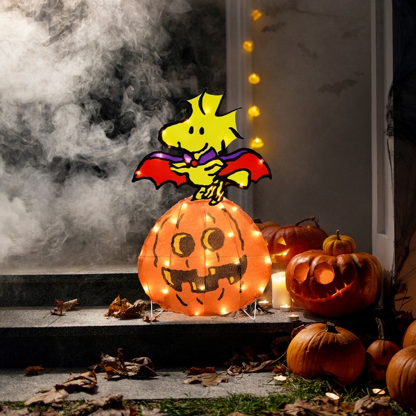 ②PEANUTSスヌーピーオラフ　貴重　ウィンタースタイル　ウキウキハロウィン 36 in. Inflatable Snoopy in Pumpkin with Woodstock G-64371 - The