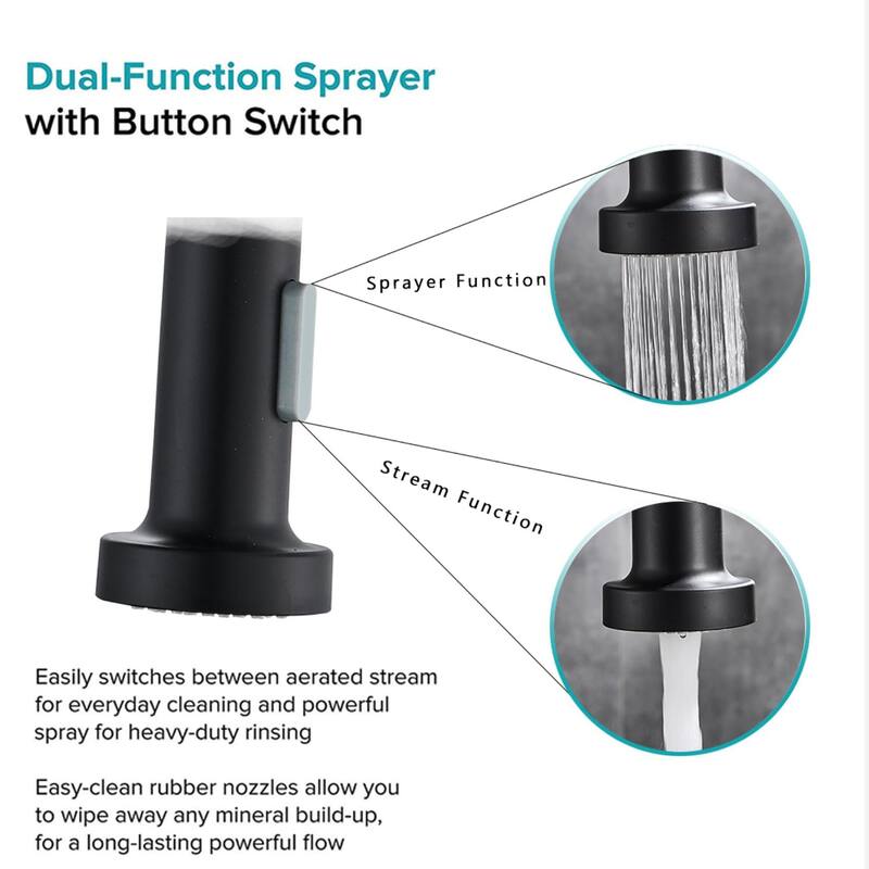 Single Handle Deck Mounted Spring Neck Pull Down Kitchen Faucet