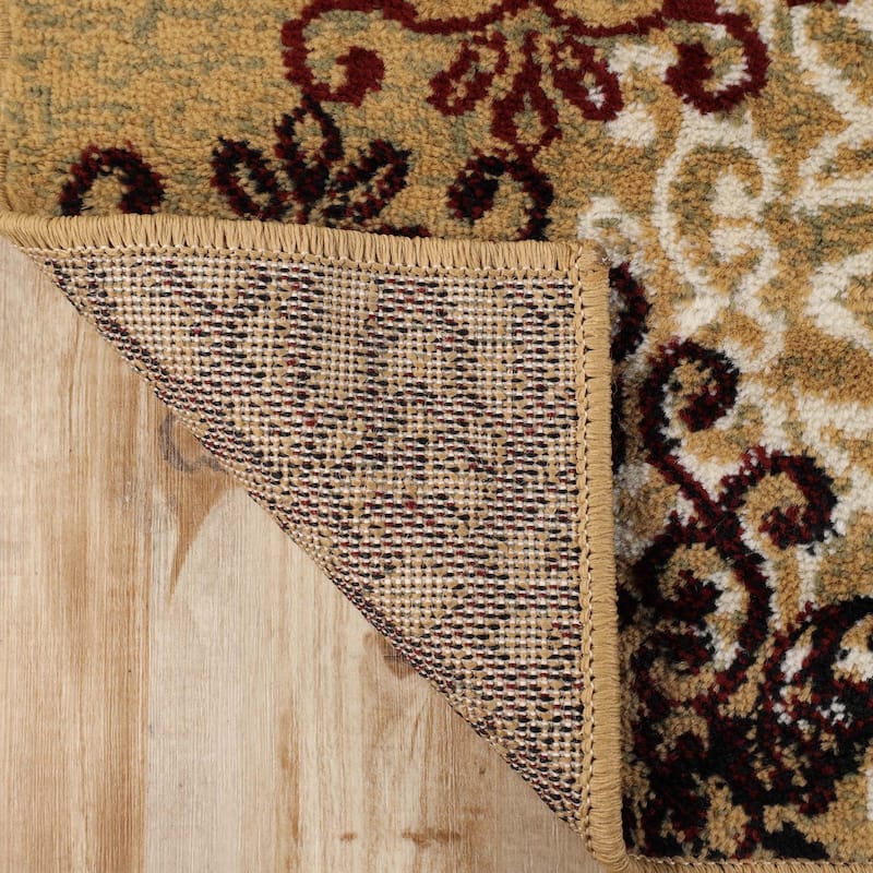 Superior Leigh Traditional Floral Scroll Indoor Runner or Area Rug