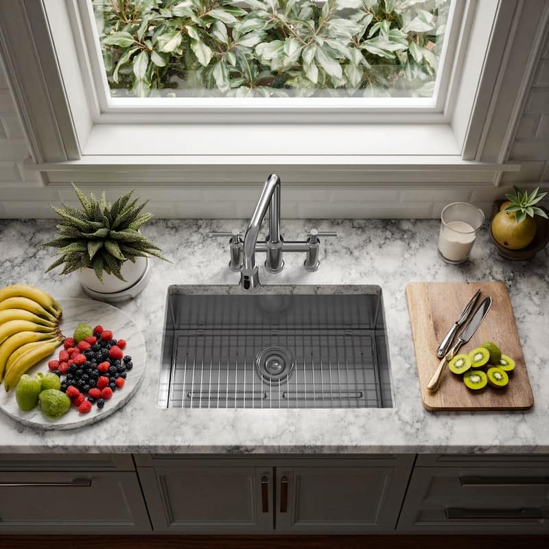WOWOW Drop-In/Undermount Single Bowl Kitchen Sink