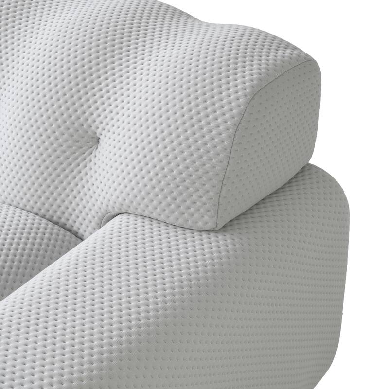 102.4" Oversize Loveseat 3D Mesh Fabric Sectional Sofa Modern Comfy Modular Floor Couch