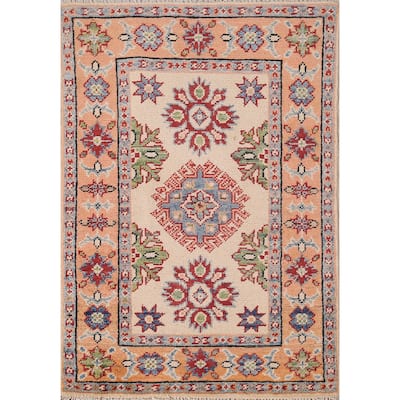 Geometric Kazak Oriental Accent Rug Handmade Wool Carpet - 2'1"x 2'10"