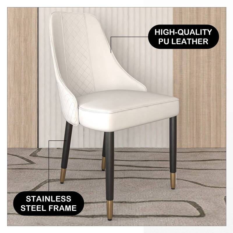 Allure Modern High-back Fabric or Leather Upholstered Accent Dining Chair with Solid Oak Wood Legs (Set of 4)