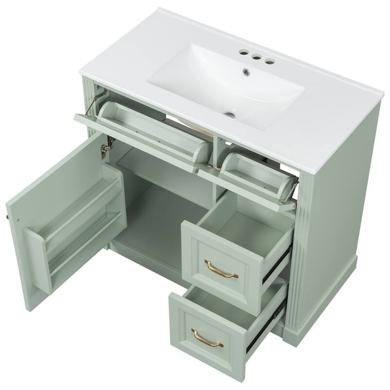 Bathroom Vanity with Sink, Cabinet with Drawers