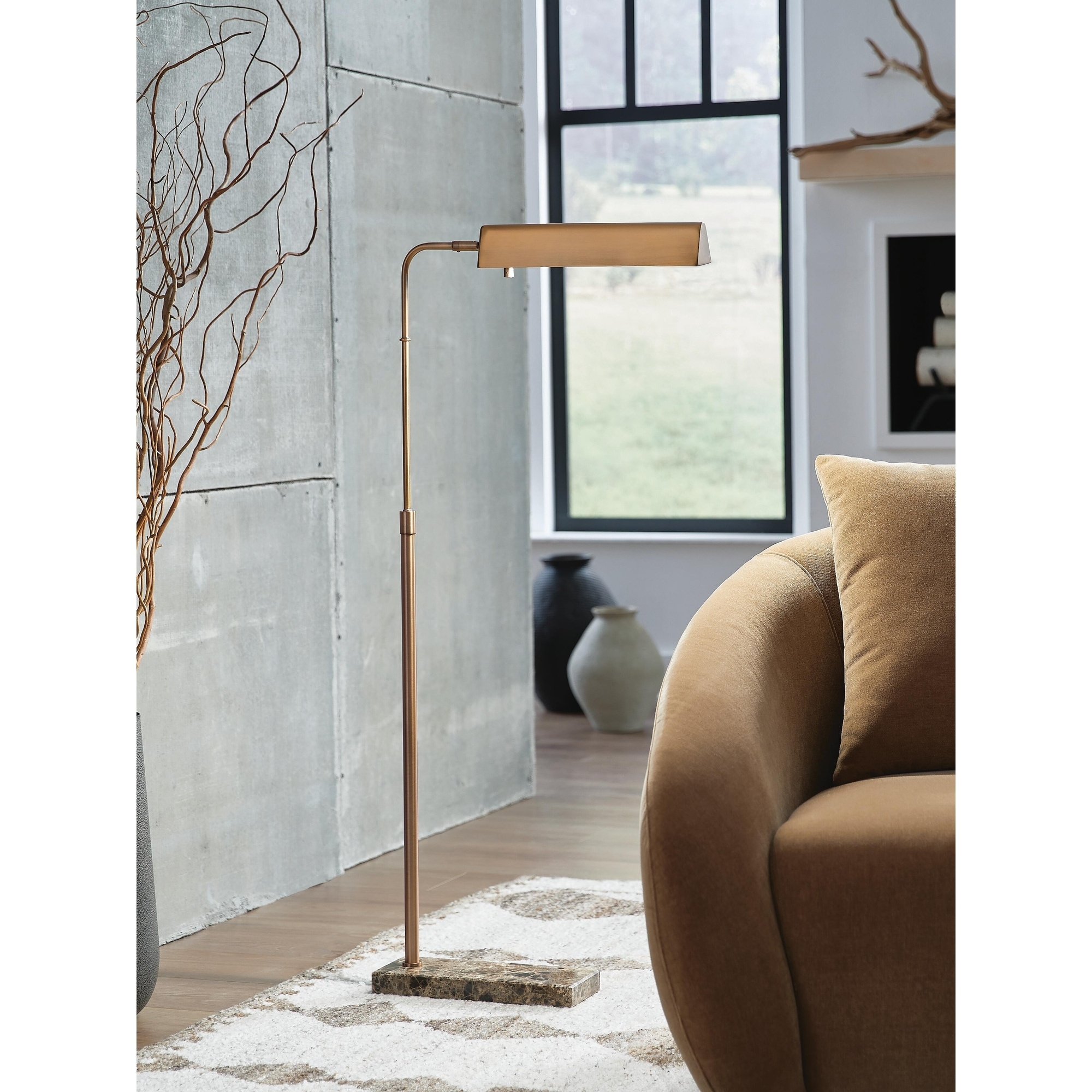 Signature Design by Ashley Yafe Bronze Floor Lamp - 22"W x 5"D x 60"H